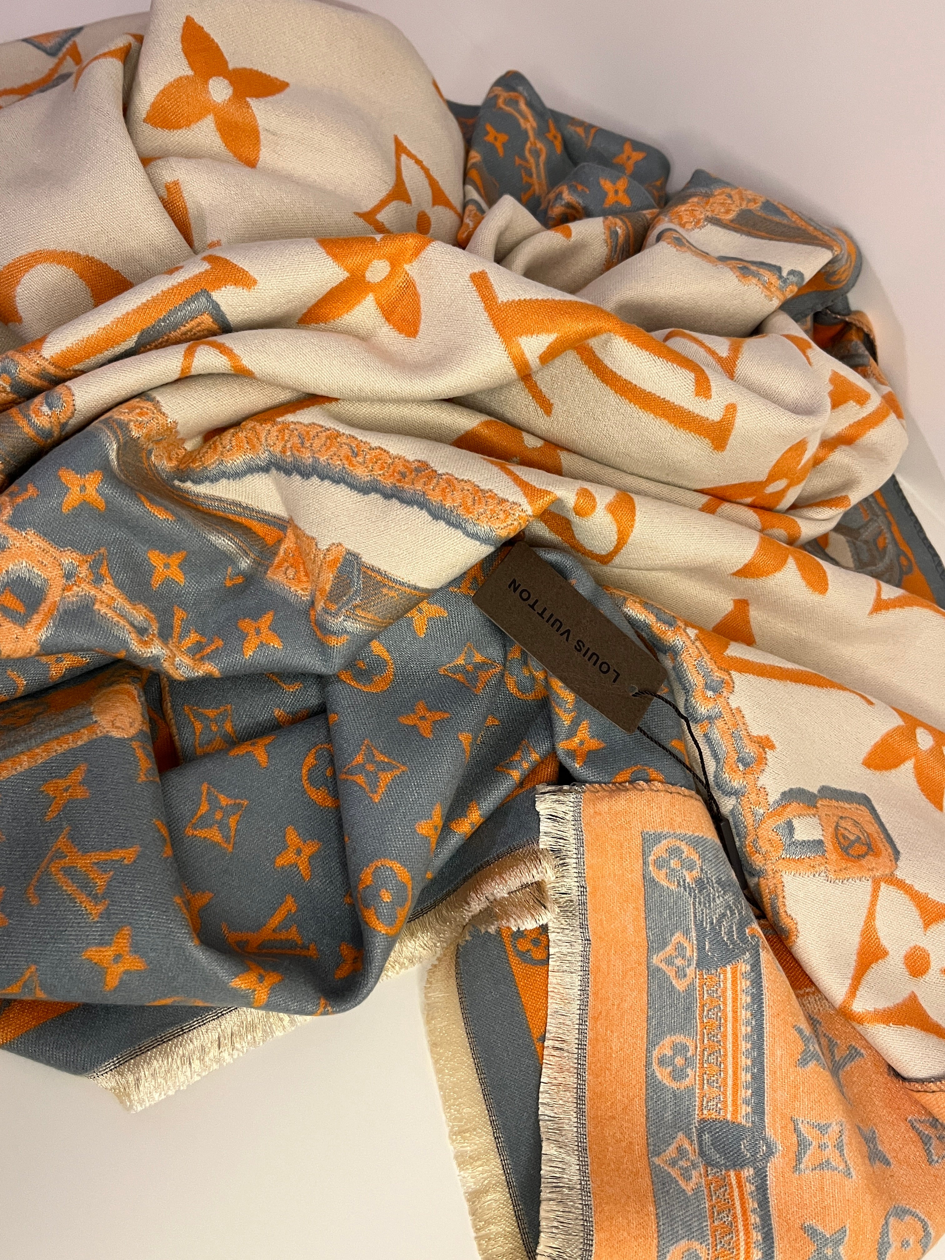 LV Şal Karışık Renk Turuncu