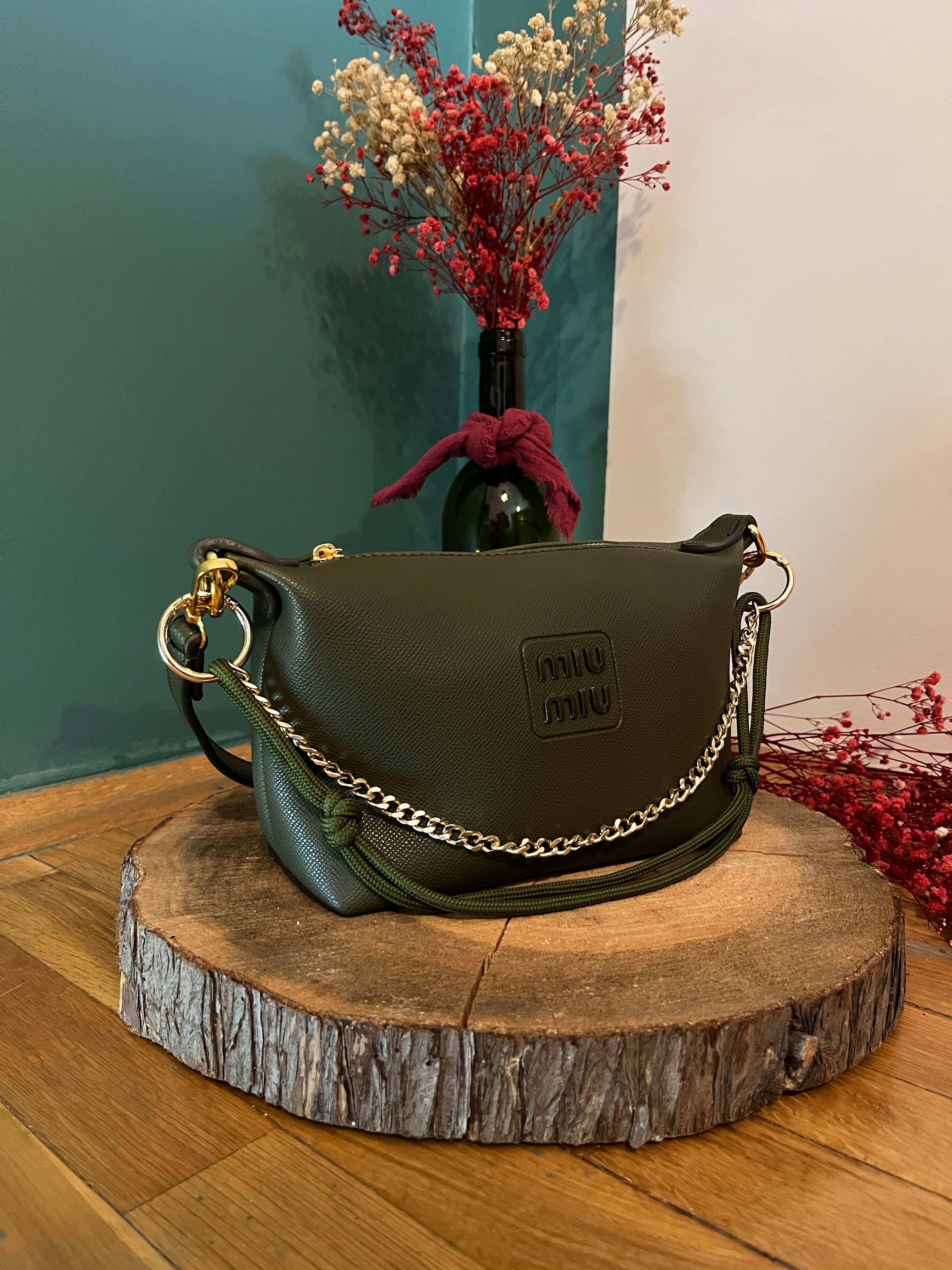 MMIU Hand Portfolio Bag Green