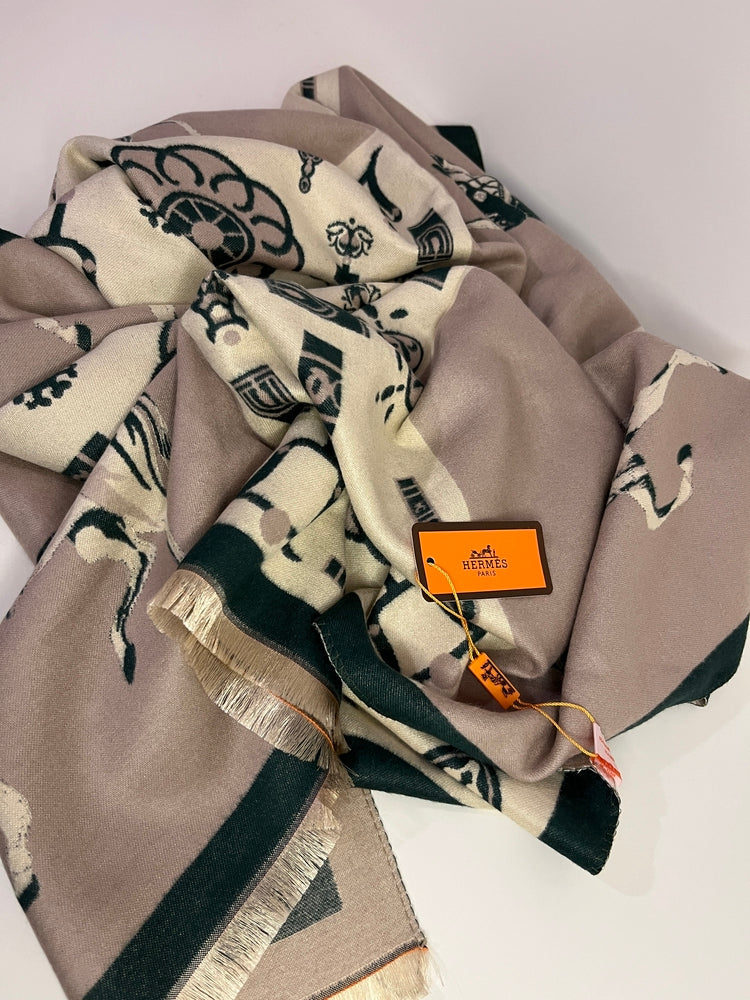 HRMS Şal Yeşil Bej