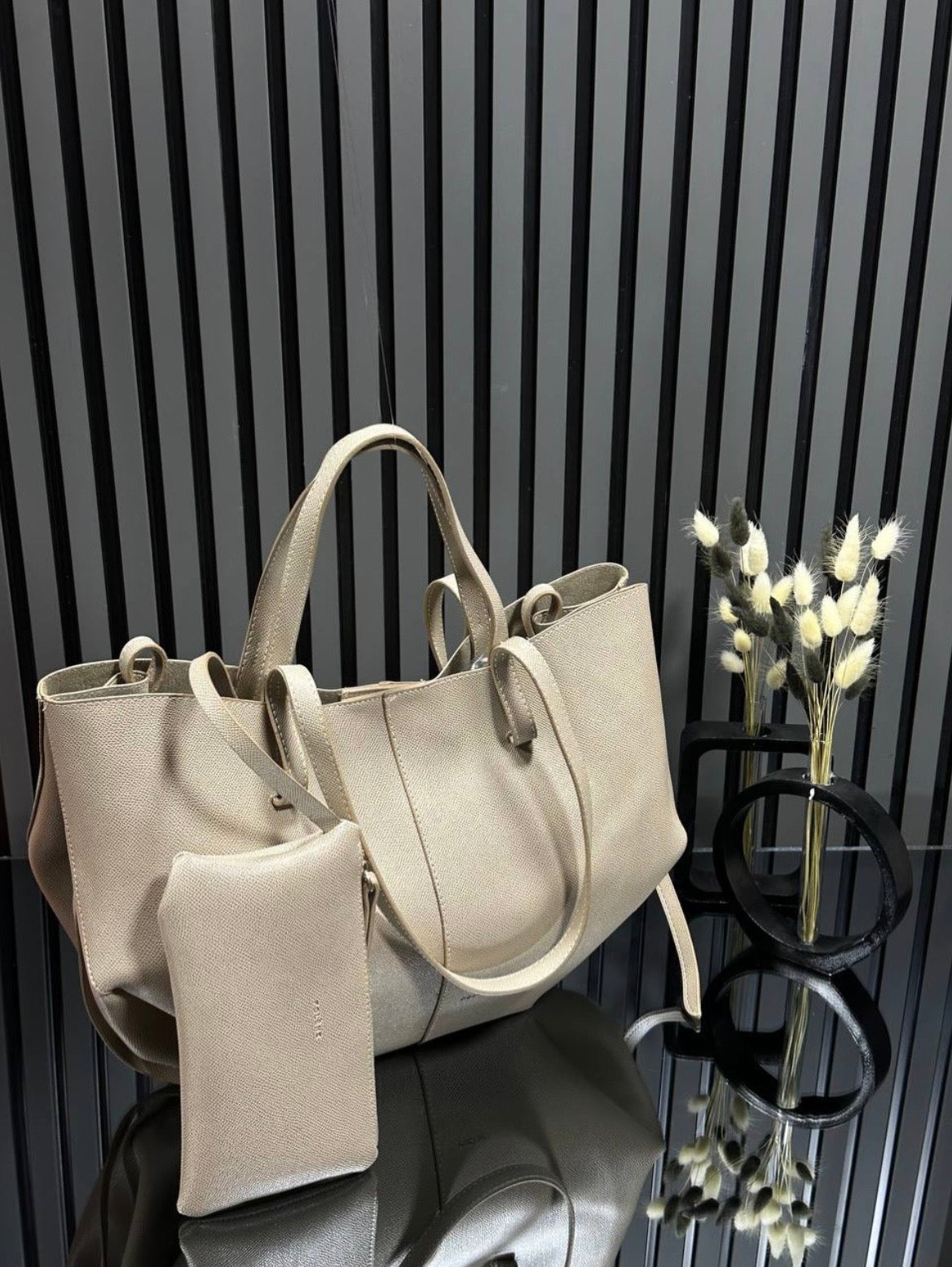 PLNE Cyme Büyük Boy Çanta - Cream