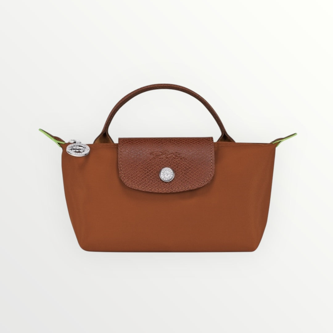 LNGCHMP Le Pliage Pouch With Handle - Dark Brown