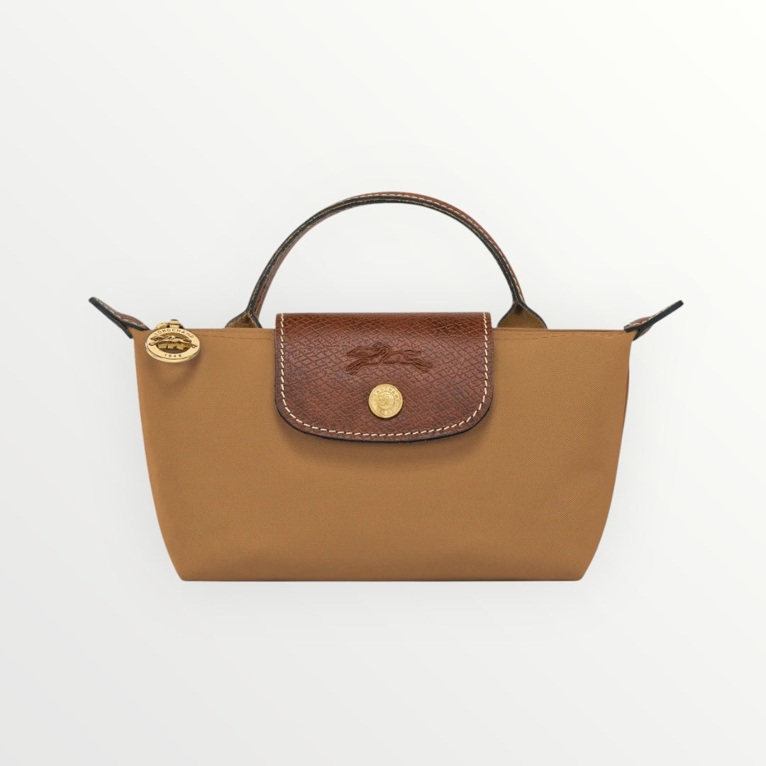 LNGCHMP Le Pliage Pouch With Handle - Fawn