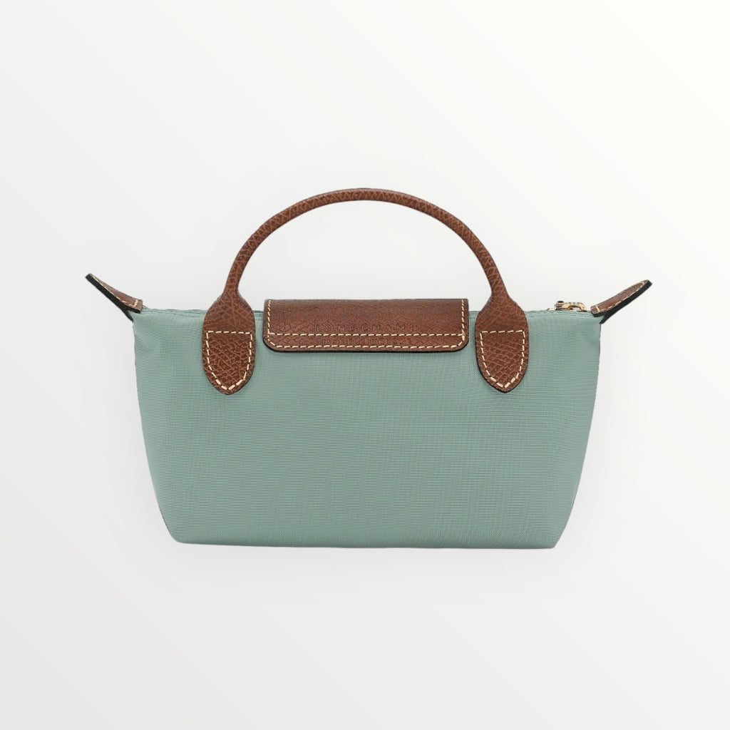 LNGCHMP Le Pliage Pouch With Handle - Water Green