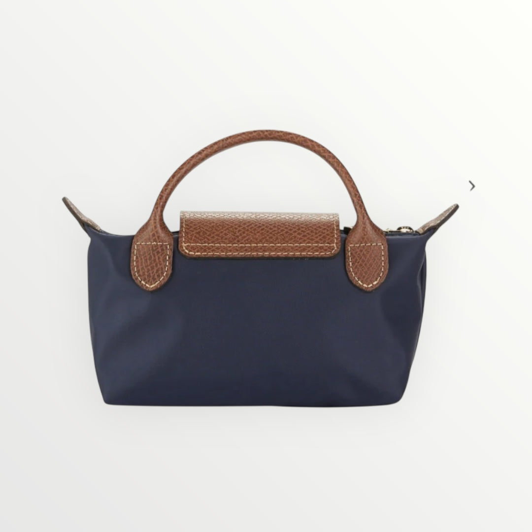 LNGCHMP Le Pliage Pouch With Handle -Navy Blue
