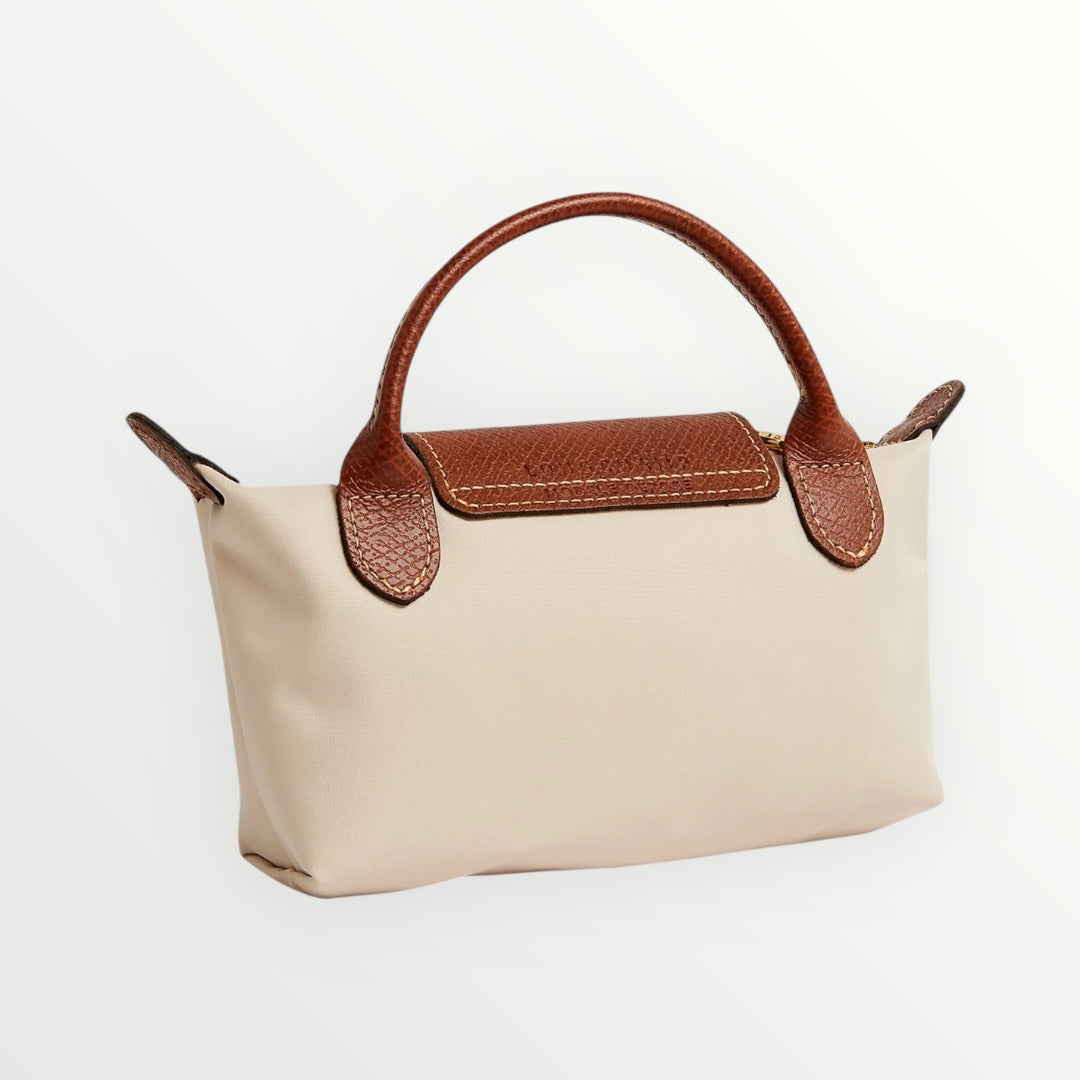 LNGCHMP Le Pliage Pouch With Handle - Cream