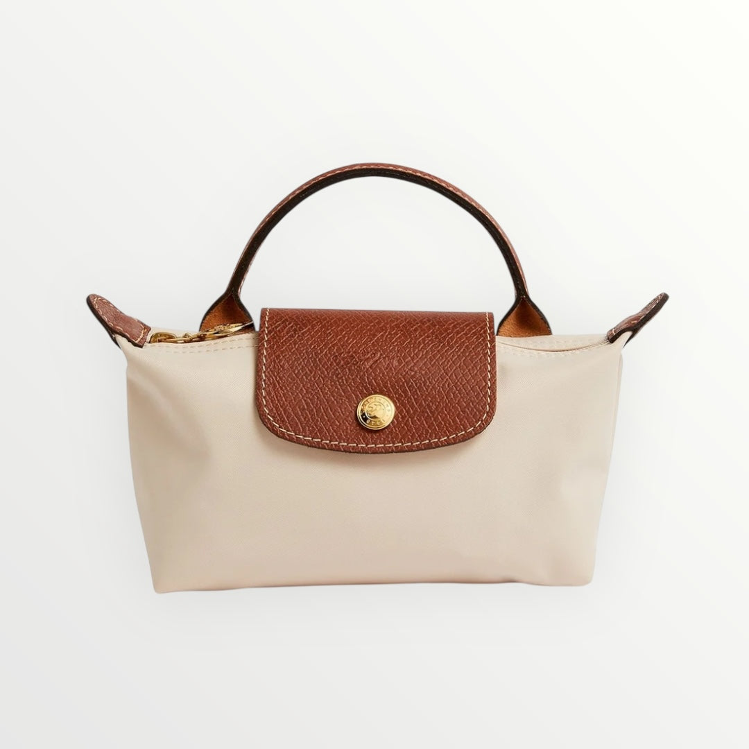 LNGCHMP Le Pliage Pouch With Handle - Cream