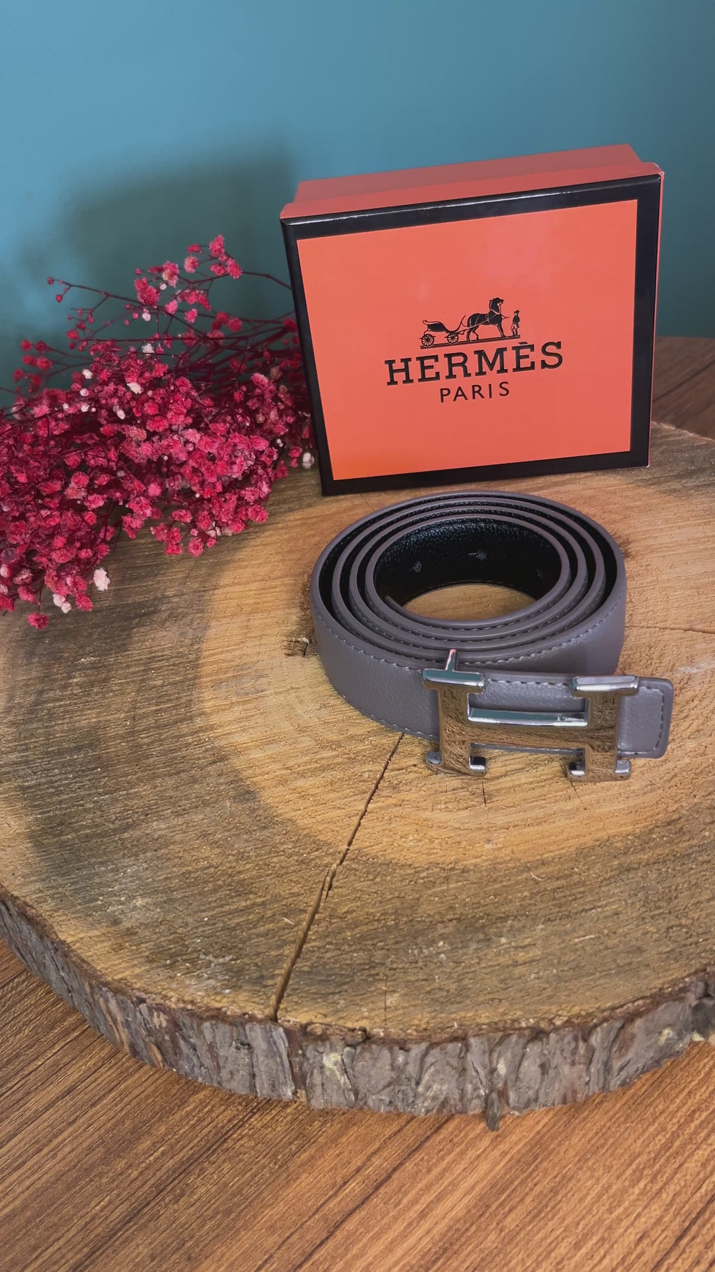 HRMS Çift Taraflı Kemer Gri-Siyah